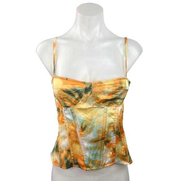 Orange and Blue Tie-Dye Women's Top - Picture 1 of 4